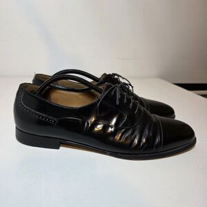 Bally "Dante" Cap Toe Dress Shoes Vintage Men's US size 11 Made In Itally Black
